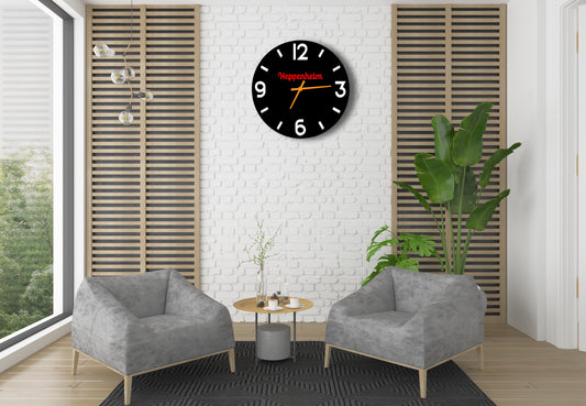 Elegantes Dekor für Ihr Haus und Büro: Wanduhr aus transparentem Acryl + Rote Zahlen (Individualisierung möglich)