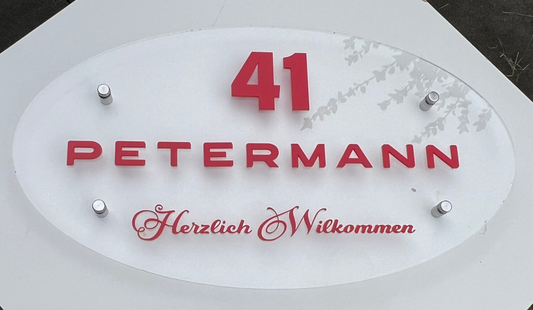 Türschild - Namensschild fürs Haus oder Office | Acryl | Personalisierbar | 3d | Door Sign - House | Name Tag